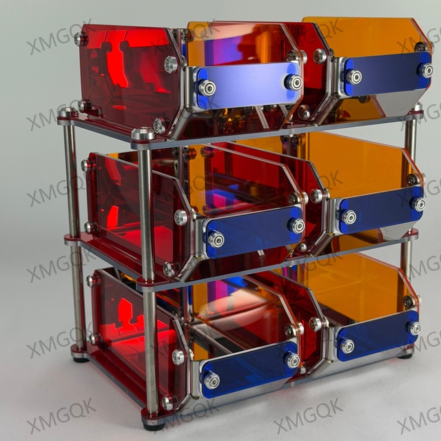 Acrylic Storage Box Six-grid Design Home Office Workshop Futuristic Design Durable and Eco-Friendly