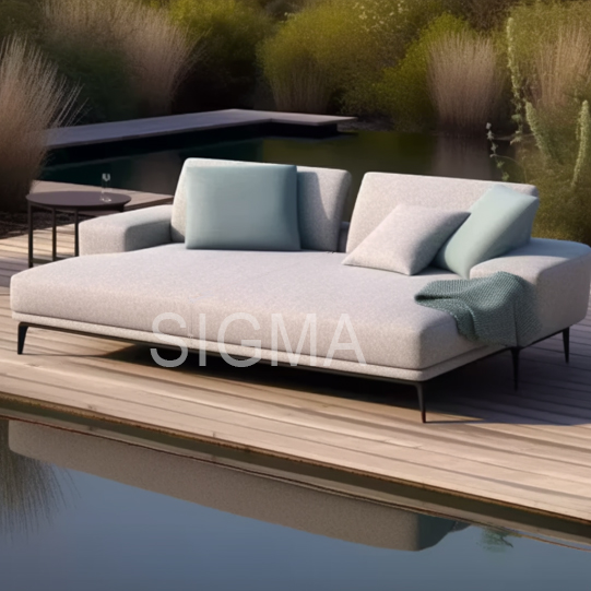 Modern All Weather Aluminum Furniture Patio Furniture Sets Chaise Outdoor Garden Sofa Daybed