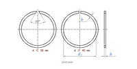 High Quality DIN 9927 Rectangular Profile Snap Retaining Rings for Shafts 65Mn Black