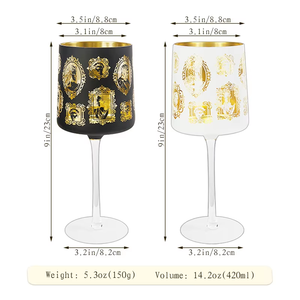 Ensemble de verres à <span class=keywords><strong>vin</strong></span> Offre Spéciale soufflé à la main électroplaqué British Museum Series 2 gobelets à <span class=keywords><strong>vin</strong></span> noir et blanc à longue tige pour fête et <span class=keywords><strong>restaurant</strong></span> - Product Image 6