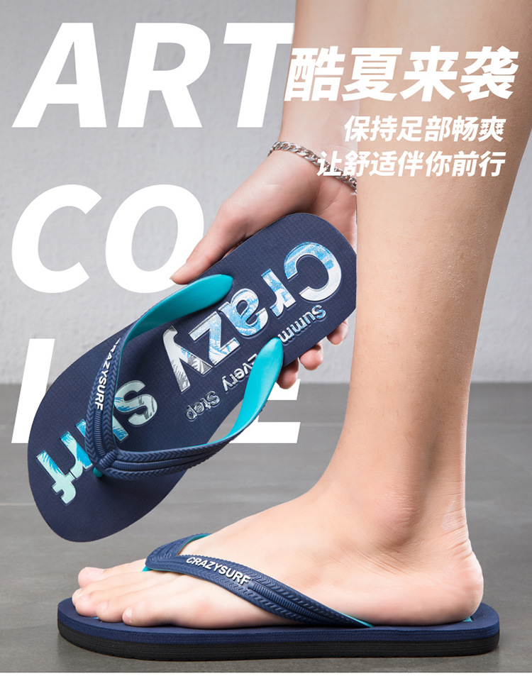 Summer Casual Flip-flops Slippers Tow Clip Rubber PVC EVA Non-slip Vietnam Slippers Men Filp Flops