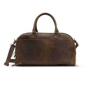 Genuine <b>Leather</b> <b>Duffle</b> <b>Bag</b> With Secure Zip Closure Strong Handles Large Main Pocket For Travel Gym Sports Weekend And Holiday - Product Image 2