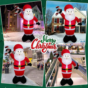 Giant 12FT Santa Holding <b>Candy</b> Christmas LED Inflatable Waterproof Light Outdoor Yard Holiday Decor for Garden Hotel Mall Party - Product Image 5