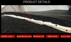 OEM tre In uno schermo acustico pannello In schiuma acustica composto schiuma di gomma + foglio di alluminio materiale In gomma butilica schiuma insonorizzata - Product Image 5