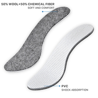 Vente à bas prix de semelles en feutre de coton en aluminium, semelles confortables, chaudes, douces, en laine, chauffantes
