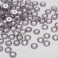 Perles de strass à coudre en résine époxy 5 mm, couleur mauve fumé, à dos plat, trou central, forme diamant, pour la fabrication de lustres, boucles d'oreilles et vêtements