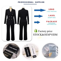 K10980 Costumes tendance pour femmes, vêtements de bureau, ensemble de blazer, veste à double boutonnage à manches longues et pantalon, costumes d'affaires pour femmes