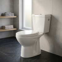 WC carré en céramique de style anglo-indien, à chasse directe, avec siphon en S, de type indien, sanitaires