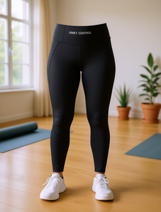 Leggings de yoga pour femmes Ummym, couleur unie, longueur intégrale, taille haute, sans couture, en spandex et polyester, rehausse la silhouette, pour le fitness et le quotidien - Product Image 2