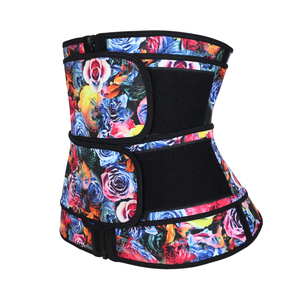 NANBIN Slimming Body Shaper <strong>Tummy</strong> <strong>Tucker</strong> Rose Printed Double Straps Zipper Latex Waist Trainer - Product Image 1