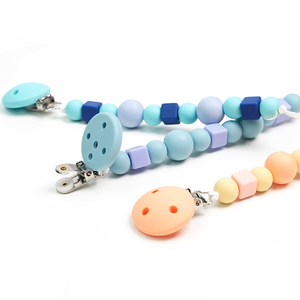 Nuevo Diseño Seguro Multi estilo no tóxico Bpa libre rosa azul bebé chupete de silicona Clip cadena - Product Image 1