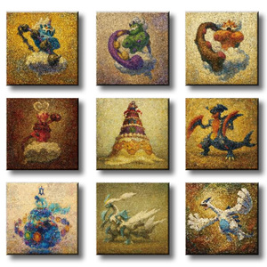 Accessoires rétro de haute qualité Pokemoned, hologramme, Halloween, objets de collection, tableaux d'art, style peinture à l'huile, cartes, boîtes aveugles, boîte cadeau - Product Image 6
