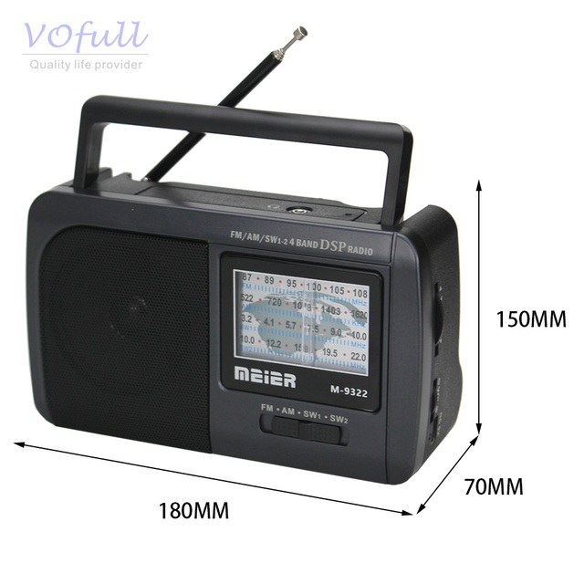 Vofull Portable Fm Am Sw Light Radio Rechargeable Multi Band Dsp Radio Retro