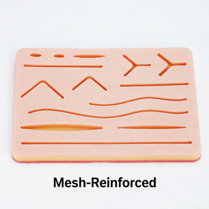 Aanpasbare 3-laags hechtset met scheurbestendig, mesh-versterkt siliconen hechtmateriaal voor verpleegkundigeopleiding en medische studentenpraktijk - Product Image 2