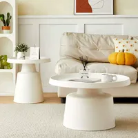 Usine chinoise ronde blanche Table basse Designer Table basse maison Table basse pour salon