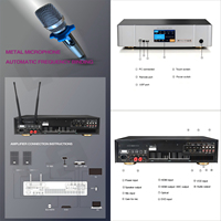 Amplificateur de puissance karaoké professionnel 3 en 1 avec microphone sans fil intégré et DSP numérique pour audio optique ARC pour karaoké à domicile
