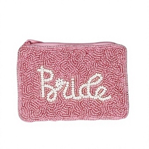 Beaded Bride <b>Coin</b> <b>Purse</b> Zipper Closure Handmade Mini Women's Fashion Gift - Product Image 1