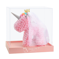 Boîte d'emballage transparente haute avec ruban pour fleurs, figurines et cadeaux de fêtes, personnalisable OEM