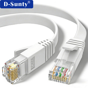 Câble Ethernet plat D-Sunty Cat6 RJ45 UTP, cordon de raccordement 8P8C en cuivre massif, câble réseau LAN pour la transmission de données à haute vitesse - Product Image 1
