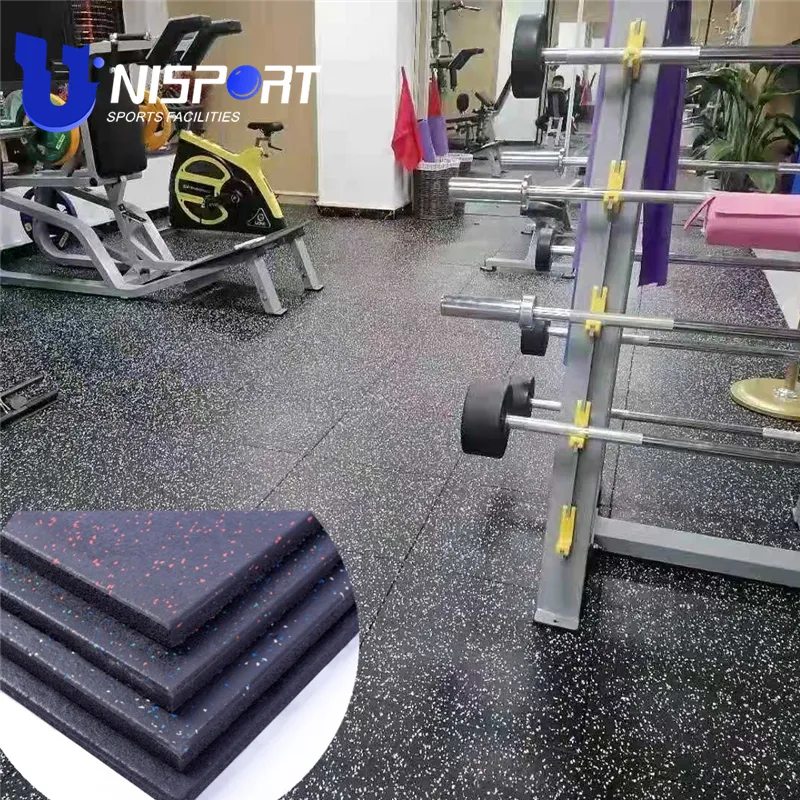 UNISPORT כושר חדר כושר שלובים גומי אריח כושר גומי רצפת לחמניות מקורה ריצוף מחצלת