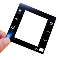 Plaque en verre trempé imperméable anti-buée avec logo personnalisé imprimé en soie pour miroir intelligent de salle de bain avec panneau de commande tactile