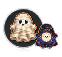 Cadeau de collection d'art d'Halloween, lingot de cuivre pur 0,999 de 1 once, pièce de monnaie en cuivre rouge de 1 once en forme de fantôme
