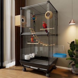 Grande cage à oiseaux pour la maison, anti-éclaboussures, villa transparente luxueuse pour oiseaux, cage pour perroquets, calopsittes, perruches et conures solaires - Product Image 1
