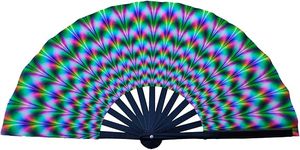 พัดมือทำจากไม้ไผ่พลาสติกเรืองแสง UV ขนาด 13 นิ้ว ยี่ห้อ Guansen เป็นมิตรกับสิ่งแวดล้อม งานฝีมือพื้นบ้าน ตกแต่งบ้าน ดนตรี ธุรกิจ - Product Image 2