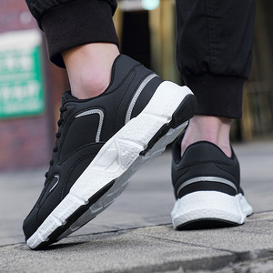 Nuove scarpe basse grandi taglie grandi 48 leggere in pelle nera per gli uomini zapatos de hombre casual stile da passeggio - Product Image 2