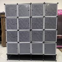 Armoire de Rangement Pliante DIY Portable en Tissu Modèles en Plastique Fille Cabinet Style Maître en Ligne Construite Bébé Maison Salon