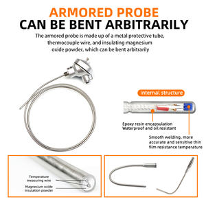 K/C/R/B/S/J/PT100 الحرارية البلاتين الروديوم الحرارية الحرارية فرن السيراميك مع أنبوب السيراميك - Product Image 4