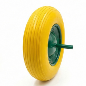 Roue en mousse PU anti-crevaison de <span class=keywords><strong>14</strong></span> pouces 3.50-8, pneu solide en polyuréthane sans chambre à air pour chariot de jardin - Product Image 4