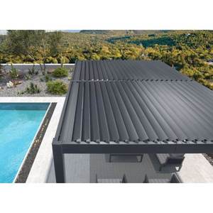 आधुनिक आउटडोर वाटरप्रूफ एल्यूमीनियम हार्डटॉप गैज़बो के साथ लाउवेर्ड मोटर पाउडर लेपित मिश्र धातु फ्रेम वैकल्पिक एलईडी लाइट - Product Image 4