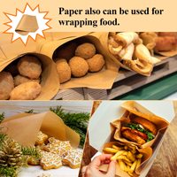 Papier d'emballage parchemin jetable personnalisable résistant à l'huile pour la cuisson au barbecue pour la restauration rapide à emporter et le papier de support pour aliments frits