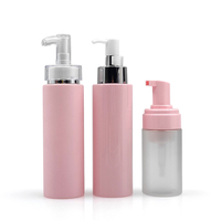 Bouteille de Luxe en Plastique Rose pour Lotion, 100ml 120ml 150ml 180ml 200ml, avec Pompe Vaporisateur Brume Corporelle pour Cosmétiques et Soins de la Peau