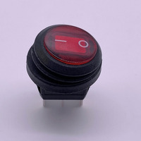 Best-seller d'usine 10A 12V LED bleue interrupteur à bascule rond éclairé