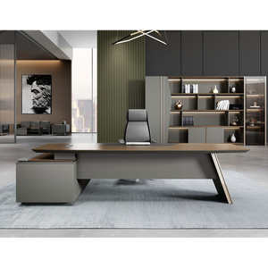 도매 L 모양 사무실 컴퓨터 테이블 현대 가구 세트 관리자 사무용 책상 파일 캐비닛 - Product Image 5