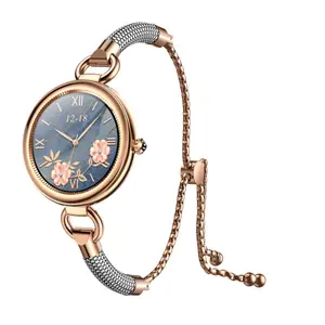 OEM 2024 dispositivos portátiles GT01 reloj de lujo para mujer 1,09 pulgadas mini pantalla táctil ritmo cardíaco Salud de la mujer reloj inteligente para mujer