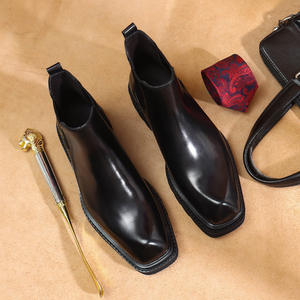 Bottes montantes classiques et polyvalentes en cuir véritable pour homme, imperméables et antidérapantes, idéales pour l'extérieur et le travail – Nouvelle collection automne-hiver - Product Image 4