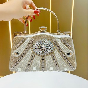 Bolso de mano de moda para mujer con diamantes, bolso de noche con diamantes de imitación, bolsos de mano vintage de PU, bolso elegante para mujer, bolso para damas - Product Image 3