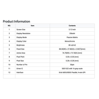 Module PMOLED 3,12 pouces 256x64, 4 broches IIC SSD1322, écran haute luminosité