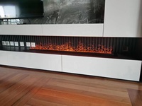 Cheminées électriques intelligentes Sefire à vapeur d'eau, atomiseur de brume, flamme néon décorative LED 3D noire personnalisée