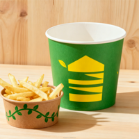 Seau de poulet frit Mighty KFC 64 oz 130 oz, couvercle en papier biodégradable écologique jetable, impression de marque pour fête de famille