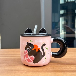 Nueva Taza Creativa de Porcelana con Diseño de Gato, 480 ml, Color Rosa, Linda, Ecológica, Regalo de Cumpleaños para el Regreso a Clases, para Niñas, Mejores Amigas, Estilo Mini, Mate, para Café - Product Image 6