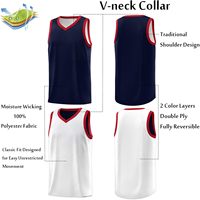   Camiseta de Baloncesto Reversible para Hombre, Cuello en V, Sin Mangas, Absorbe la Humedad, Uniforme de Práctica para Equipo