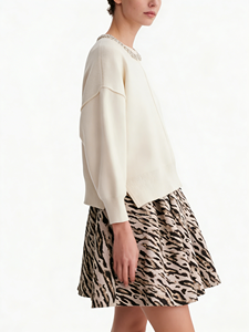 Falda midi acampanada con estampado de tigre elegante para mujer, talla grande, cintura alta, corte en A, plisada, para oficina y citas nocturnas - Product Image 2