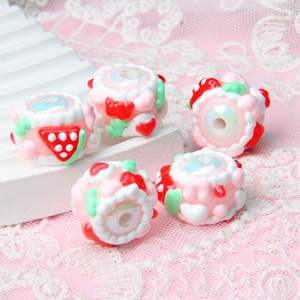 ลูกปัดอะคริลิคสีทาด้วยมือแบบ DIY ทำมือหลวมห่วงโซ่โทรศัพท์มือถือปากกาแขวนในรถยนต์ลูกปัดวาดมือน่ารัก - Product Image 2