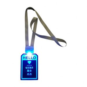 Hot Selling Custom Logo Light up Acrylic Lanyards With ID Badge Luminous Card for Promotions - Product Image 1
