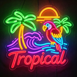 Decorazione Murale di Lusso con Effetto Neon per Suite VIP di Hotel e Ville di Prestigio - Product Image 1