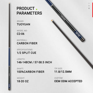 내구성이 뛰어나고 안정적인 카본 파이버 큐 스틱 |   피라미드 고성능 구조 |   경쟁 게임용, 147cm, 맞춤 제작 가능 - Product Image 2